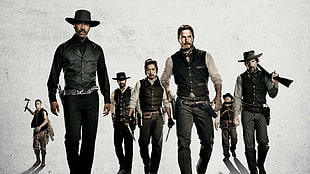 seven men holding rifle and knife digital wallpaper HD wallpaper