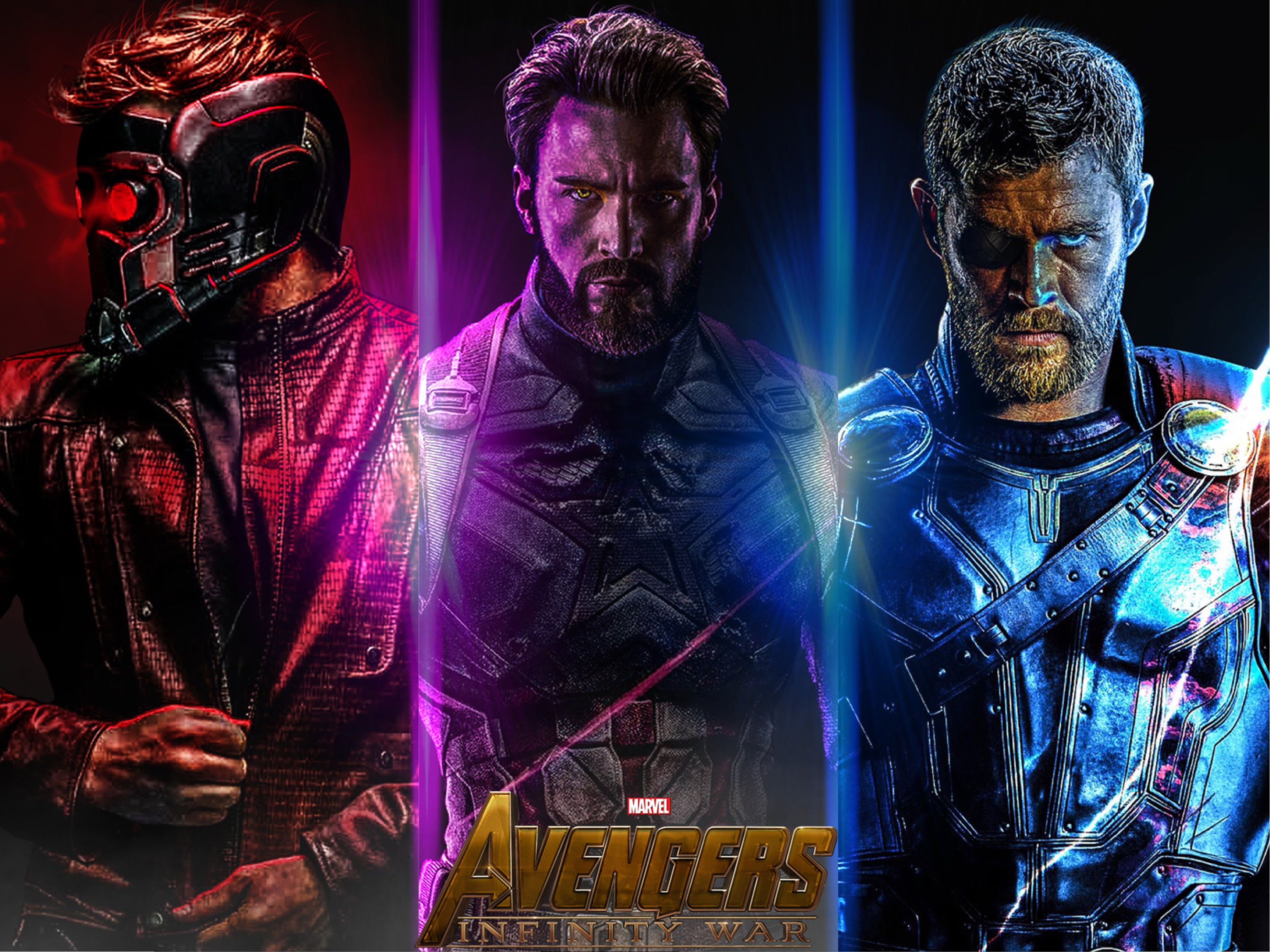 Marvel Avengers Star Lord Captain America And Thor Poster Avengers Infinity War Captain America Steve Rogers Star Lord Hd Wallpaper Wallpaper Flare