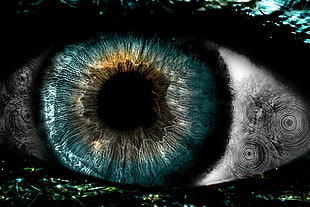 green eye, eyes, graphic design HD wallpaper