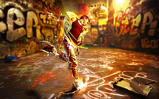 man dancing illustration HD wallpaper