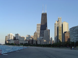 grey high-rise building, city