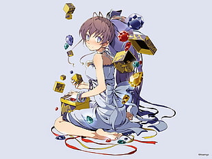 purple-haired female character illustration, Ryuugajou Nanana no Maizoukin, Nanana Ryugajo HD wallpaper