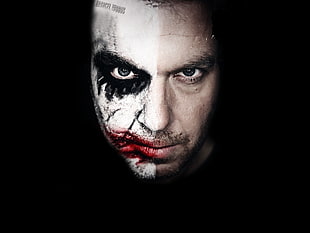 The Joker illustration, photo manipulation, men, Joker, black background