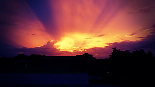orange sky, sunset HD wallpaper