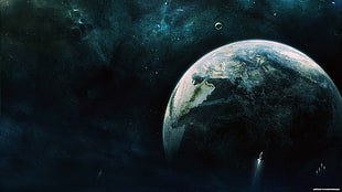 planet earth wallpaper, planet, science fiction, space art, digital art