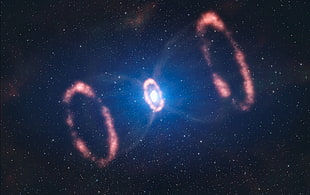 blue star, space, destruction, supernova, explosion