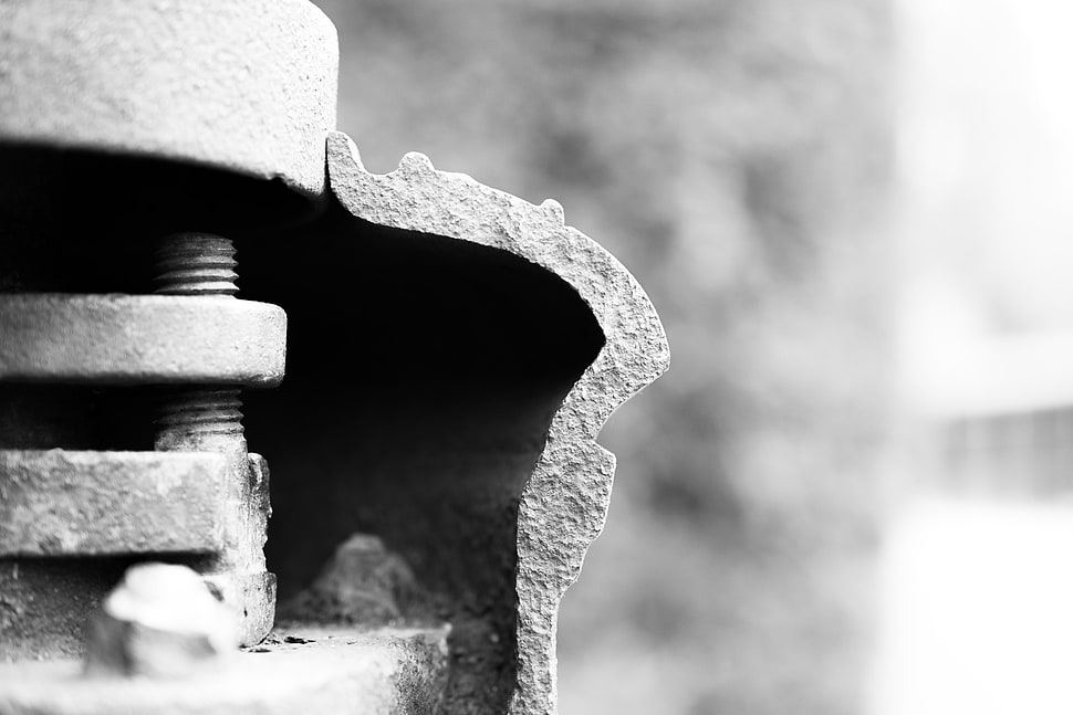 black and white concrete building, metal, screw, closeup HD wallpaper