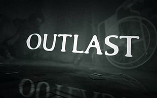 gray background with outlast text overlay, video games, Outlast