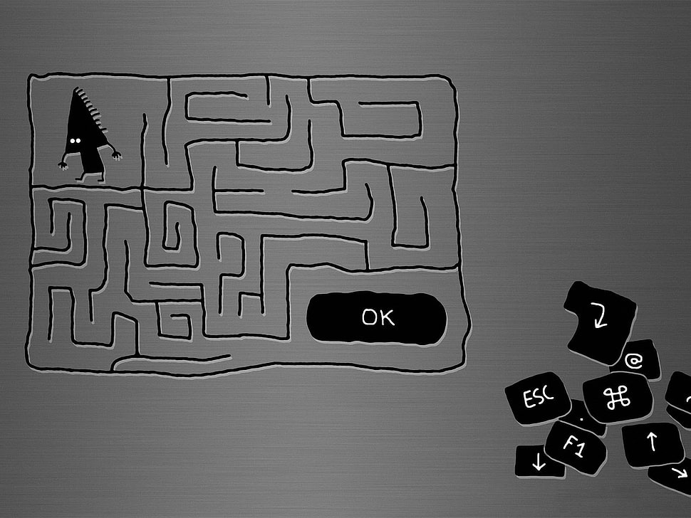 black and gray maze clip-art HD wallpaper