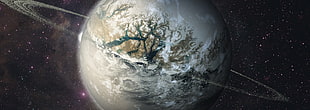 planet illustration, digital art, planet, space art HD wallpaper