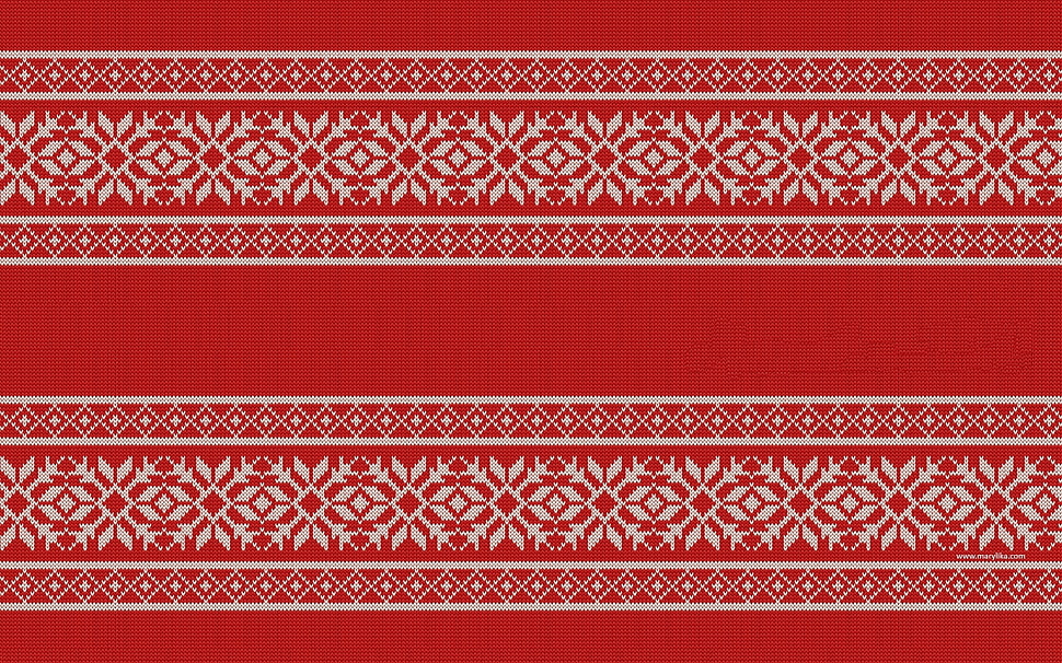 white and red Aztec textile HD wallpaper