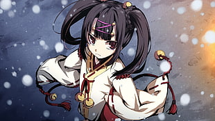 gray-haired female anime character digital wallpaper