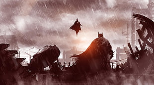 DC Comics super heroes silhouette digital poster