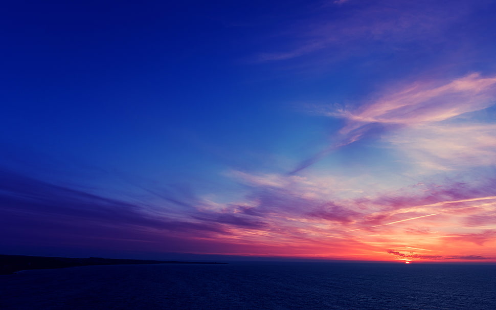 gray and red clouds illustration, landscape HD wallpaper