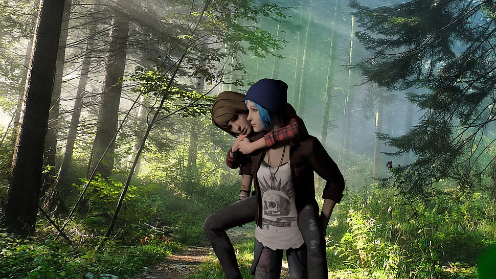people in forest during daytime illustration, Life Is Strange, Chloe Price, Max Caulfield HD wallpaper