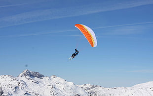 person riding on paraglider