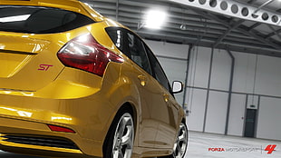 yellow 5-door hatchback, car, yellow cars, video games, Forza Motorsport 4