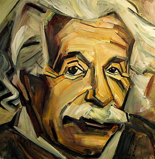 Albert Einstein painting, Albert Einstein, face