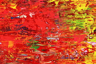 red and yellow abstract painting HD wallpaper