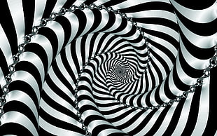 white and black striped spiral decor