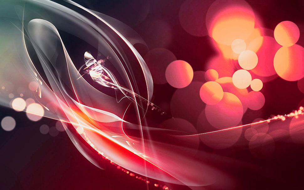 red and gray bokeh light illustration HD wallpaper