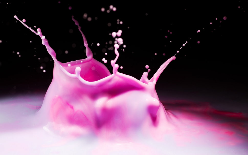pink cream scattered illustration HD wallpaper