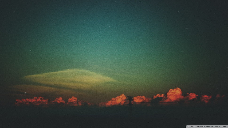 cloudy sky, vintage, sky, clouds, sunset HD wallpaper