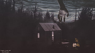 shack wallpaper, dark, forest