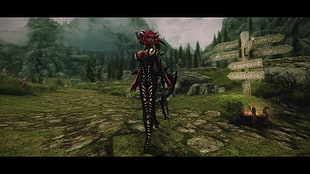 game character screenshot, zebras, video games, The Elder Scrolls V: Skyrim, big boobs
