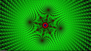green and red optical illusion HD wallpaper