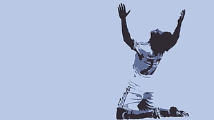 soccer player man illustration, Chelsea FC, soccer, digital art, arms up