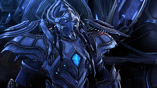 animation character wearing armor digital wallpaper, Starcraft II, Artanis, Protoss