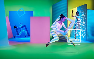 Pantone illustration, colorful, color wheel, color correction, dancing HD wallpaper
