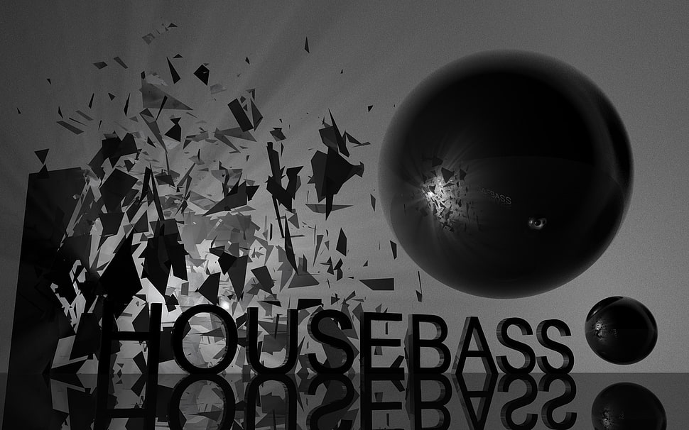Housebass digital wallpaper, music, monochrome, abstract, typography HD wallpaper