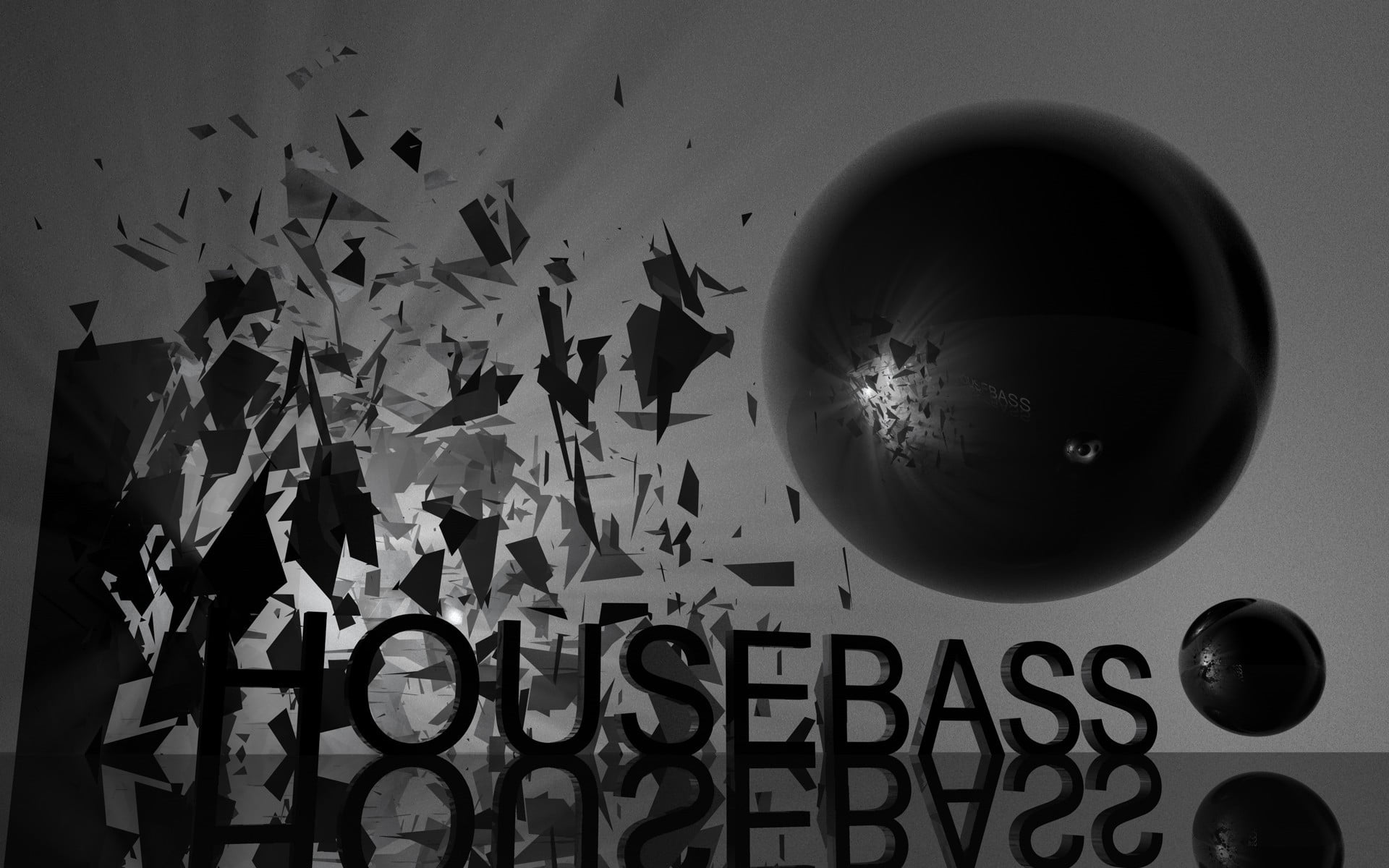 Housebass digital wallpaper, music, monochrome, abstract, typography