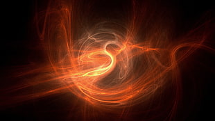 orange fire swirling HD wallpaper