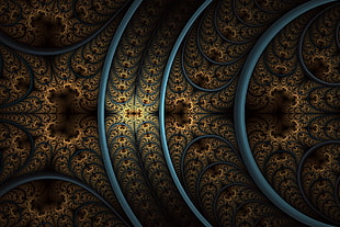 brown and teal mandala art