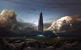 Dark Tower movie still, 3D, fantasy city, futuristic, render HD wallpaper