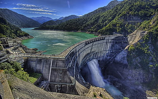 gray dam, Japan, dam, Kurobe Dam, Nagano Prefecture HD wallpaper