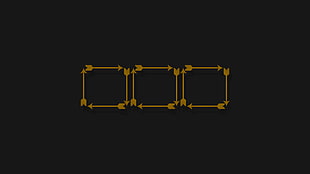 yellow and black metal frame, Arrow (TV series), geometry, minimalism, shadow