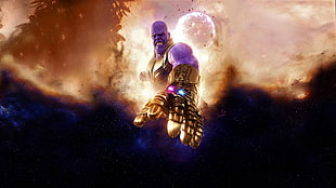 Marvel Studios The Avengers Infinity War Thanos with Infinity Gauntlet HD wallpaper