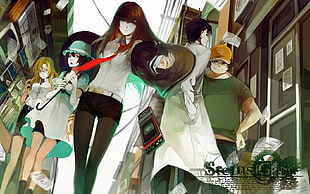 Steins Gate wallpaper, Makise Kurisu, Okabe Rintarou, Shiina Mayuri , Hashida Itaru  HD wallpaper