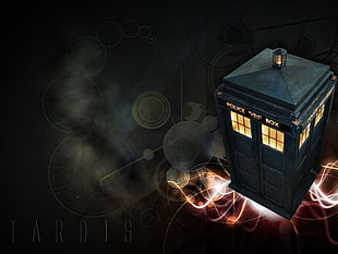 black house-themed lamp, Doctor Who, The Doctor, TARDIS