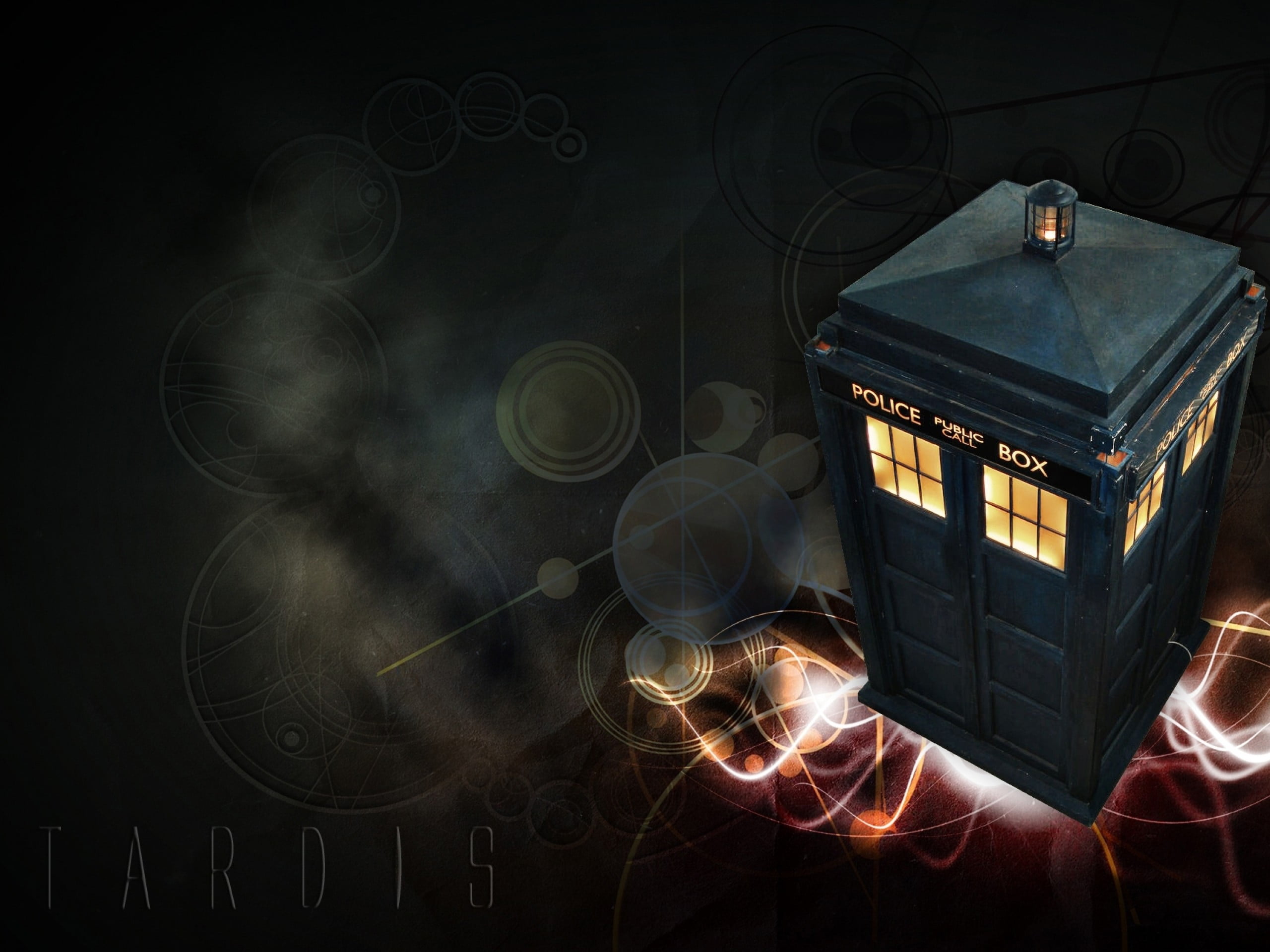 black house-themed lamp, Doctor Who, The Doctor, TARDIS HD wallpaper.