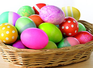 assorted Easter eggs in box