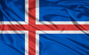 blue, red and white Norway flag HD wallpaper