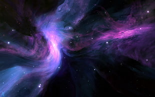 outer space illustration, space, nebula, stars