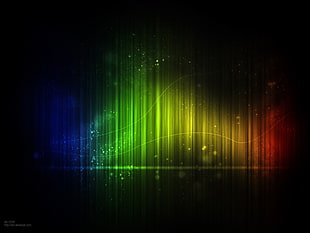 multicolored lights decor, spectrum, simple background, digital art, colorful