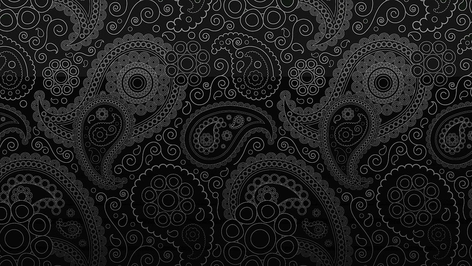 gray and black paisley pattern HD wallpaper