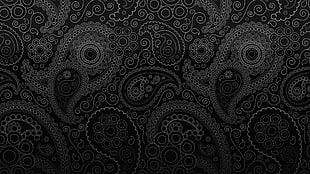 gray and black paisley pattern